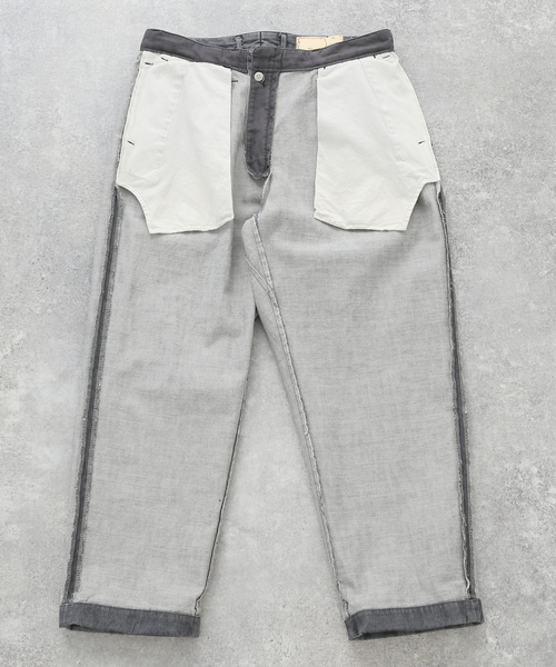 JOURNAL STANDARD J.S HOMESTEAD(ジャーナルスタンダードホームステッド)の「【j.s.homestead】ブロークンデニム 2タック オフィサークロップドパンツ(デニムパンツ・メンズ・チャコールグレー/ベージュ・SMALL/LARGE/MEDIUM)」の17枚目の写真