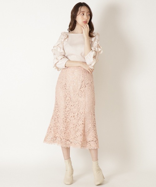 WILLSELECTION（ウィルセレクション）の「ランダムラッフルスリーブブラウス（シャツ/ブラウス・レディース・ベージュ/ネイビー/オフホワイト・MEDIUM）」の14枚目の写真