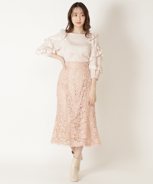 WILLSELECTION（ウィルセレクション）の「ランダムラッフルスリーブブラウス（シャツ/ブラウス・レディース・ベージュ/ネイビー/オフホワイト・MEDIUM）」の11枚目の写真