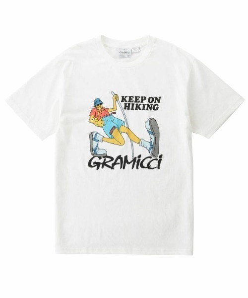 Gramicci（グラミチ）の「GRAMICCI/グラミチ KEEP ON HIKING TEE Tシャツ/カットソー/半袖 アウトドア/ハイキング G2SU-T007（Tシャツ/カットソー・メンズ・ブラック/ホワイト/レッド・M/L/XL/XXL）」の2枚目の写真