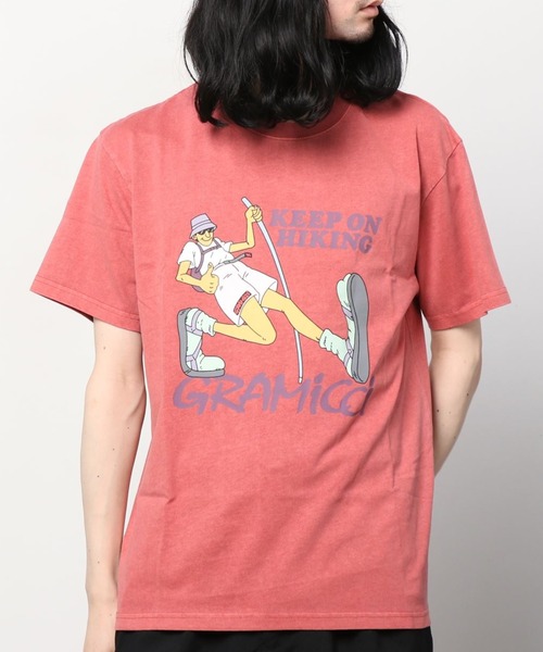 Gramicci（グラミチ）の「GRAMICCI/グラミチ KEEP ON HIKING TEE Tシャツ/カットソー/半袖 アウトドア/ハイキング G2SU-T007（Tシャツ/カットソー・メンズ・ブラック/ホワイト/レッド・M/L/XL/XXL）」の6枚目の写真