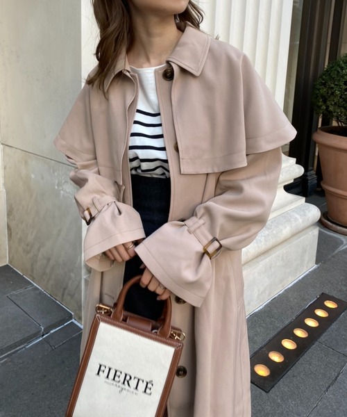 セール】2WAYケープ付きステンカラートレンチコート（トレンチコート