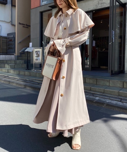 セール】2WAYケープ付きステンカラートレンチコート（トレンチコート