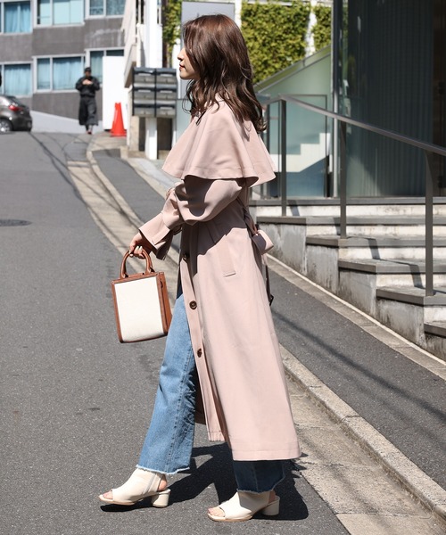 セール】2WAYケープ付きステンカラートレンチコート（トレンチ