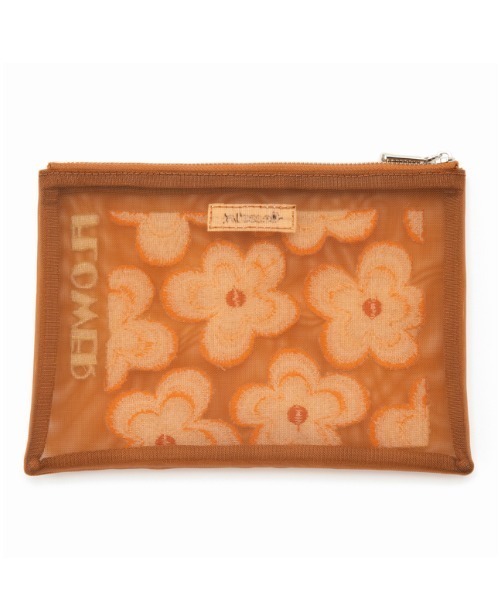 Casselini（キャセリーニ）の「Casselini(キャセリーニ)チュール刺繍ポーチ（ポーチ・レディース・ブラウン/シルバー/ピンク・FREE）」の5枚目の写真