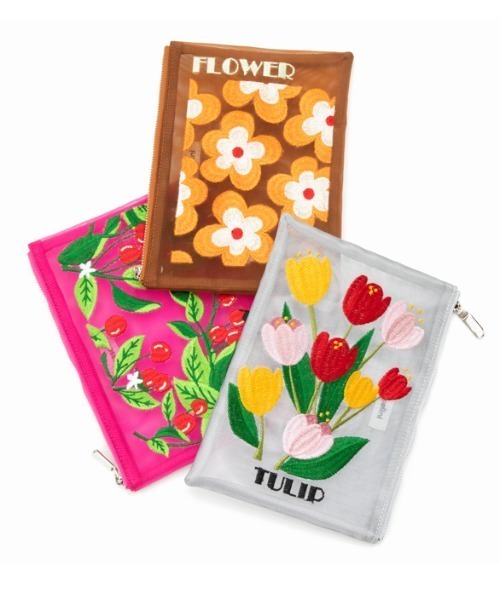 Casselini（キャセリーニ）の「Casselini(キャセリーニ)チュール刺繍ポーチ（ポーチ・レディース・ブラウン/シルバー/ピンク・FREE）」の9枚目の写真