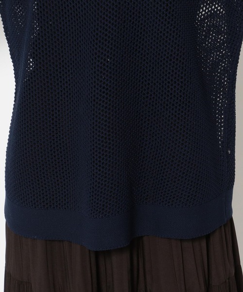 Toironier（トワロニエ）の「Toironier(トワロニエ ) メッシュニット（ニット/セーター・レディース・ホワイト/ネイビー/マスタード・FREE）」の10枚目の写真