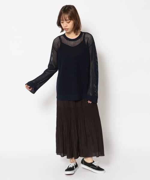 Toironier（トワロニエ）の「Toironier(トワロニエ ) メッシュニット（ニット/セーター・レディース・ホワイト/ネイビー/マスタード・FREE）」の11枚目の写真