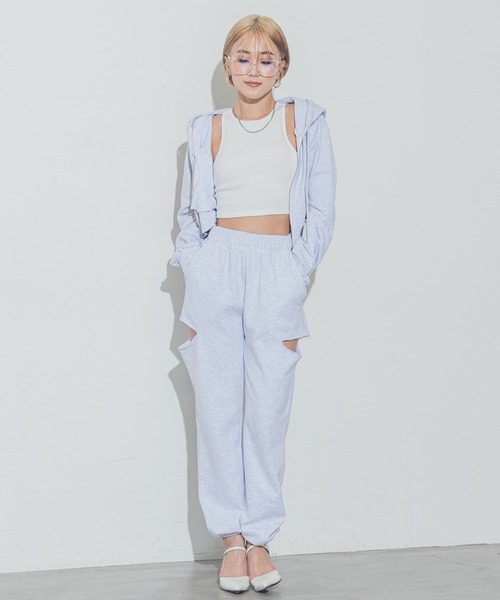 BLONDEY（ブロンディ）の「サイドスリットジョガースウェットパンツ（スウェットパンツ・レディース・ブラック/ホワイト/チャコールグレー・FREE）」の18枚目の写真