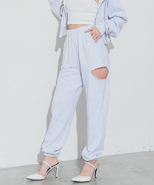 BLONDEY（ブロンディ）の「サイドスリットジョガースウェットパンツ（スウェットパンツ・レディース・ブラック/ホワイト/チャコールグレー・FREE）」の9枚目の写真