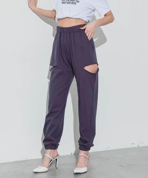 BLONDEY（ブロンディ）の「サイドスリットジョガースウェットパンツ（スウェットパンツ・レディース・ブラック/ホワイト/チャコールグレー・FREE）」の21枚目の写真