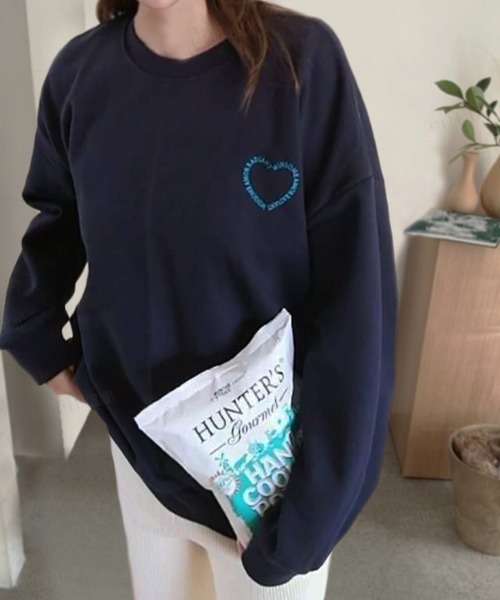 Dalfwin(ダールフィン)の「2022AW スウェット 韓国スウェット WINSOMEハートロゴスウェット(スウェット・レディース・ネイビー/オートミール/ホワイト系その他・FREE)」の7枚目の写真