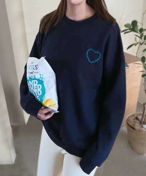 Dalfwin(ダールフィン)の「2022AW スウェット 韓国スウェット WINSOMEハートロゴスウェット(スウェット・レディース・ネイビー/オートミール/ホワイト系その他・FREE)」の17枚目の写真