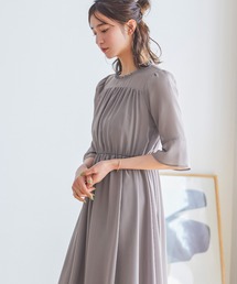 ギャザーシフォンワンピース
