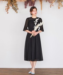 ギャザーシフォンワンピース