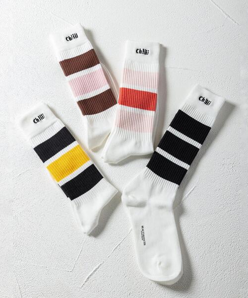Ch!iii BAG（チーバック）の「【別注】＜ch!iii＞ライン ソックス（ソックス/靴下・レディース・ブラック/ブラウン/ピンク/イエロー・FREE）」の6枚目の写真