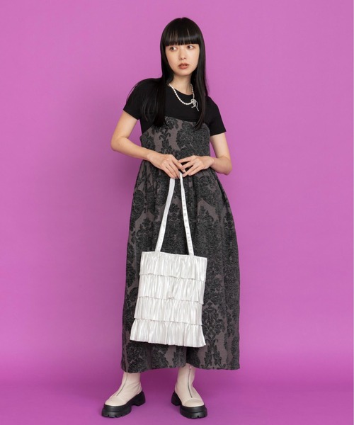 Casselini（キャセリーニ）の「Casselini(キャセリーニ)プリーツフリルトート（トートバッグ・レディース・ブラック/シルバー/ゴールド/ブロンズ/グレー/ベージュ/ピンク・FREE）」の16枚目の写真