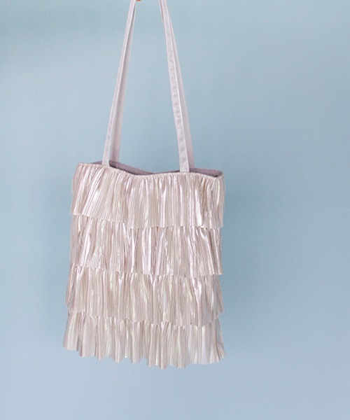 Casselini（キャセリーニ）の「Casselini(キャセリーニ)プリーツフリルトート（トートバッグ・レディース・ブラック/シルバー/ゴールド/ブロンズ/グレー/ベージュ/ピンク・FREE）」の21枚目の写真