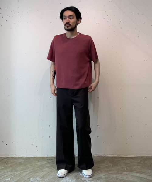 crepuscule（クレプスキュール）の「crepuscule/クレプスキュール/Exclusive Knit Tee/別注ニットティー（Tシャツ/カットソー・メンズ・ホワイト/オレンジ/グリーン/ワインレッド/ラベンダー・FREE）」の18枚目の写真