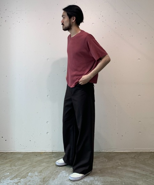 crepuscule（クレプスキュール）の「crepuscule/クレプスキュール/Exclusive Knit Tee/別注ニットティー（Tシャツ/カットソー・メンズ・ホワイト/オレンジ/グリーン/ワインレッド/ラベンダー・FREE）」の19枚目の写真