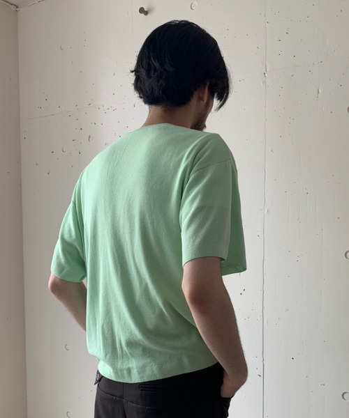 crepuscule（クレプスキュール）の「crepuscule/クレプスキュール/Exclusive Knit Tee/別注ニットティー（Tシャツ/カットソー・メンズ・ホワイト/オレンジ/グリーン/ワインレッド/ラベンダー・FREE）」の8枚目の写真