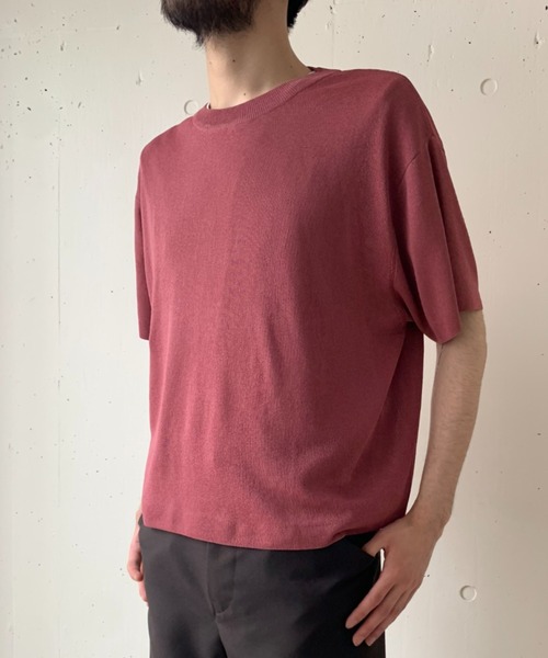 crepuscule（クレプスキュール）の「crepuscule/クレプスキュール/Exclusive Knit Tee/別注ニットティー（Tシャツ/カットソー・メンズ・ホワイト/オレンジ/グリーン/ワインレッド/ラベンダー・FREE）」の10枚目の写真