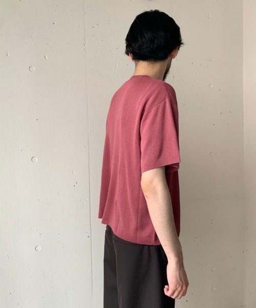 crepuscule（クレプスキュール）の「crepuscule/クレプスキュール/Exclusive Knit Tee/別注ニットティー（Tシャツ/カットソー・メンズ・ホワイト/オレンジ/グリーン/ワインレッド/ラベンダー・FREE）」の12枚目の写真