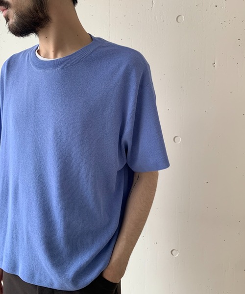 crepuscule（クレプスキュール）の「crepuscule/クレプスキュール/Exclusive Knit Tee/別注ニットティー（Tシャツ/カットソー・メンズ・ホワイト/オレンジ/グリーン/ワインレッド/ラベンダー・FREE）」の14枚目の写真