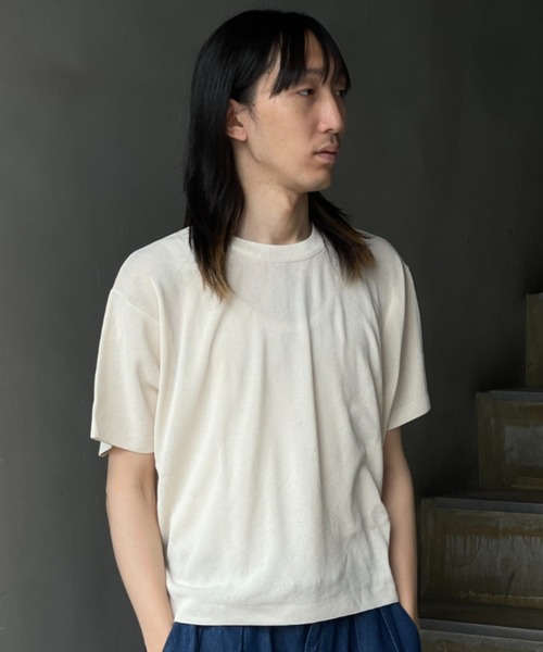 クレプスキュール　半袖ニット　crepuscule crepuscule (クレプスキュール) Knit Tee / ニットT
