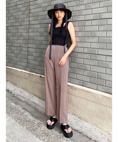 EMODA（エモダ）の「タンクワイドルーズパンツ（その他パンツ・レディース・イエロー/ブラック/ブラウン/その他・FREE）」の9枚目の写真