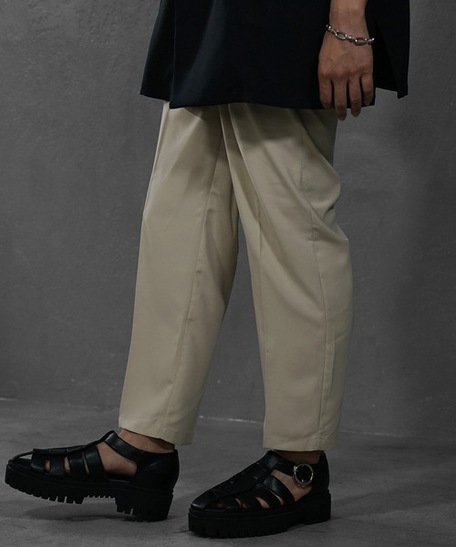 MinoriTY(マイノリティ)の「【MinoriTY】接触冷感ワイドテーパードパンツ スラックス チノパン メンズ 夏服 秋服(スラックス・メンズ・ブラック/アイボリー/グレー系その他/ブラウン/モカ・S/M/L)」の2枚目の写真