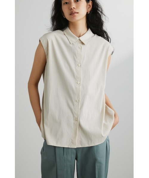 STYLEMIXER(スタイルミキサー)の「バックラウンドカッティングシャツ(シャツ/ブラウス・レディース・ブラック/ライトベージュ/ライム・FREE)」の3枚目の写真