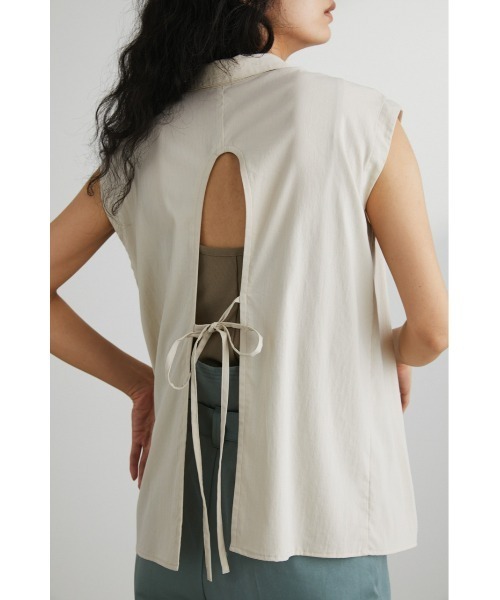 STYLEMIXER(スタイルミキサー)の「バックラウンドカッティングシャツ(シャツ/ブラウス・レディース・ブラック/ライトベージュ/ライム・FREE)」の15枚目の写真