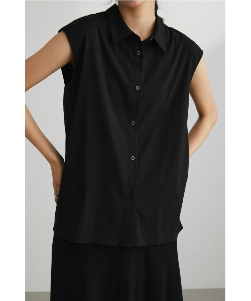 STYLEMIXER(スタイルミキサー)の「バックラウンドカッティングシャツ(シャツ/ブラウス・レディース・ブラック/ライトベージュ/ライム・FREE)」の5枚目の写真