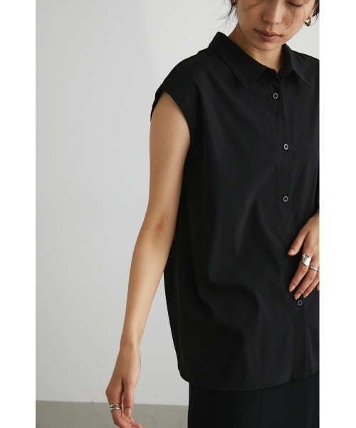 STYLEMIXER(スタイルミキサー)の「バックラウンドカッティングシャツ(シャツ/ブラウス・レディース・ブラック/ライトベージュ/ライム・FREE)」の7枚目の写真