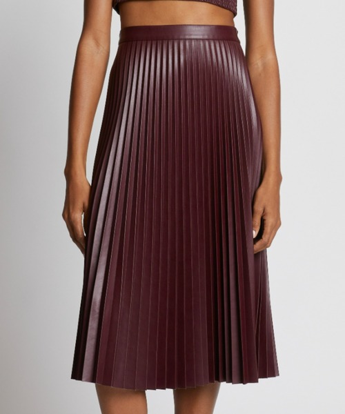 FAUX Leather Pleated Skirt