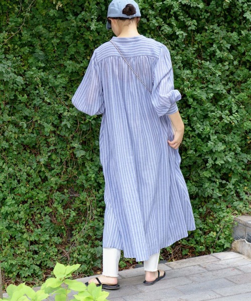 CIAOPANIC TYPY（チャオパニックティピー）の「▽サンドウォッシュボリュームスリーブストライプシャツワンピース（ワンピース・レディース・ブルー/イエロー/ピンク・ONE SIZE）」の14枚目の写真