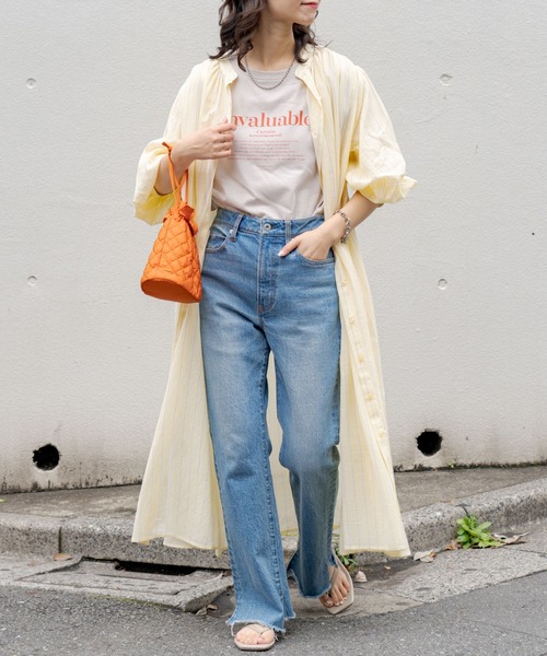 CIAOPANIC TYPY（チャオパニックティピー）の「▽サンドウォッシュボリュームスリーブストライプシャツワンピース（ワンピース・レディース・ブルー/イエロー/ピンク・ONE SIZE）」の15枚目の写真