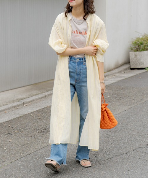 CIAOPANIC TYPY（チャオパニックティピー）の「▽サンドウォッシュボリュームスリーブストライプシャツワンピース（ワンピース・レディース・ブルー/イエロー/ピンク・ONE SIZE）」の20枚目の写真