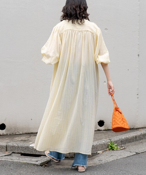 CIAOPANIC TYPY（チャオパニックティピー）の「▽サンドウォッシュボリュームスリーブストライプシャツワンピース（ワンピース・レディース・ブルー/イエロー/ピンク・ONE SIZE）」の10枚目の写真