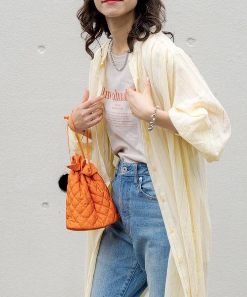 CIAOPANIC TYPY（チャオパニックティピー）の「▽サンドウォッシュボリュームスリーブストライプシャツワンピース（ワンピース・レディース・ブルー/イエロー/ピンク・ONE SIZE）」の16枚目の写真