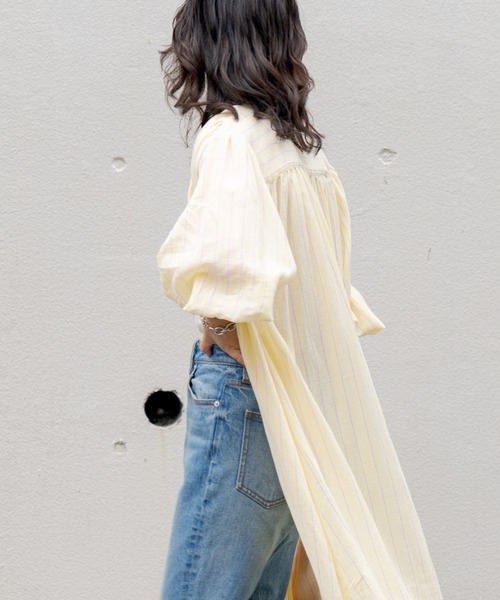 CIAOPANIC TYPY（チャオパニックティピー）の「▽サンドウォッシュボリュームスリーブストライプシャツワンピース（ワンピース・レディース・ブルー/イエロー/ピンク・ONE SIZE）」の21枚目の写真