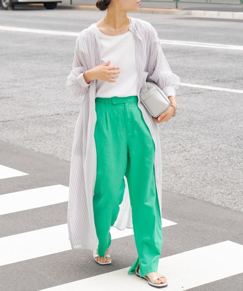 CIAOPANIC TYPY（チャオパニックティピー）の「▽サンドウォッシュボリュームスリーブストライプシャツワンピース（ワンピース・レディース・ブルー/イエロー/ピンク・ONE SIZE）」の11枚目の写真