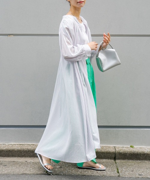 CIAOPANIC TYPY（チャオパニックティピー）の「▽サンドウォッシュボリュームスリーブストライプシャツワンピース（ワンピース・レディース・ブルー/イエロー/ピンク・ONE SIZE）」の17枚目の写真