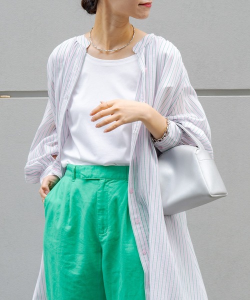 CIAOPANIC TYPY（チャオパニックティピー）の「▽サンドウォッシュボリュームスリーブストライプシャツワンピース（ワンピース・レディース・ブルー/イエロー/ピンク・ONE SIZE）」の22枚目の写真