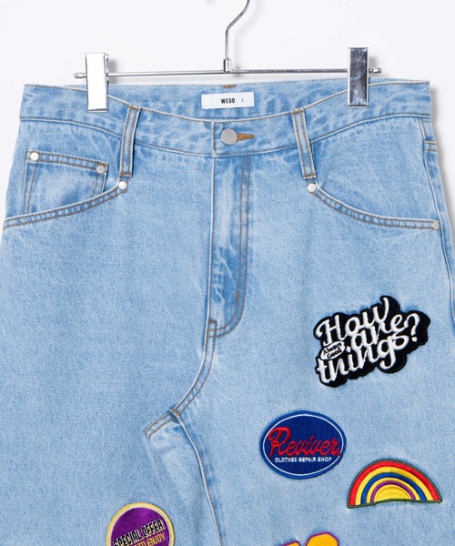 WEGO（ウィゴー）の「WEGO/ワッペンデニムワイドパンツ（デニムパンツ・メンズ・ライトインディゴブルー/インディゴブルー・MEDIUM/LARGE）」の14枚目の写真