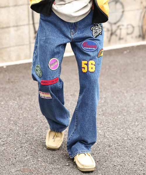 WEGO（ウィゴー）の「WEGO/ワッペンデニムワイドパンツ（デニムパンツ・メンズ・ライトインディゴブルー/インディゴブルー・MEDIUM/LARGE）」の11枚目の写真