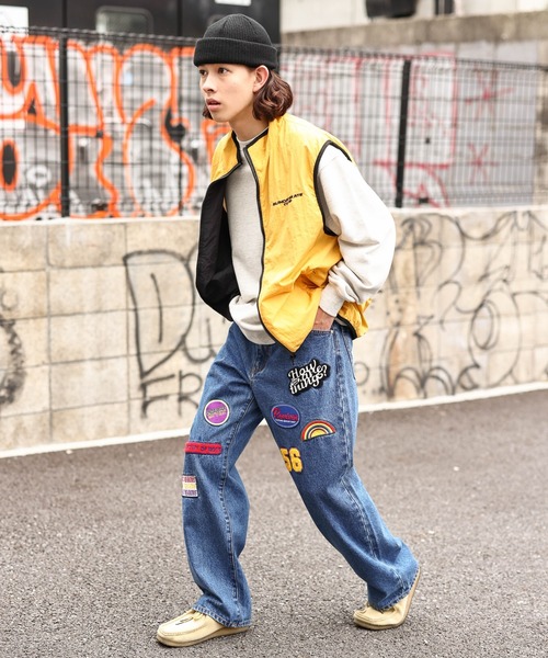 WEGO（ウィゴー）の「WEGO/ワッペンデニムワイドパンツ（デニムパンツ・メンズ・ライトインディゴブルー/インディゴブルー・MEDIUM/LARGE）」の10枚目の写真