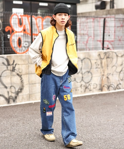 WEGO（ウィゴー）の「WEGO/ワッペンデニムワイドパンツ（デニムパンツ・メンズ・ライトインディゴブルー/インディゴブルー・MEDIUM/LARGE）」の9枚目の写真