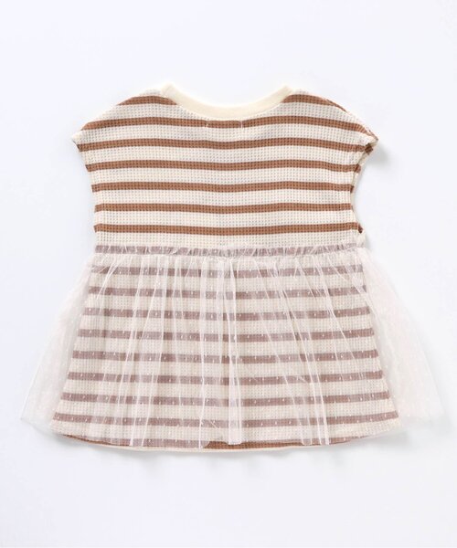 BREEZE（ブリーズ）の「チュールドッキングワッフルTシャツ（Tシャツ/カットソー・キッズ・ブラック/ブラウン/ピンク/サックスブルー・120/130/140/110/100/80/90）」の6枚目の写真